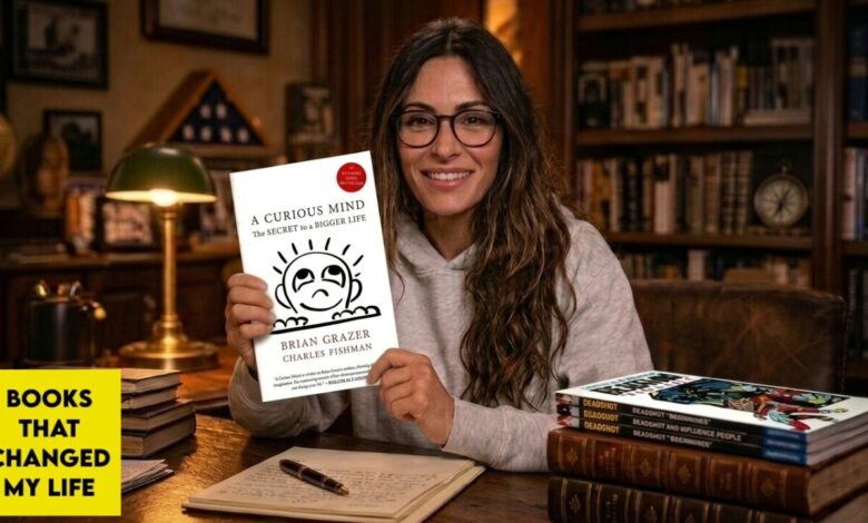 Sarah Shahi discussing A Curious Mind on Books That Changed My Life podcast