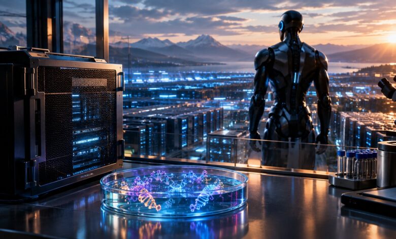 AI extinction risk concept showing artificial intelligence and real-world safeguards