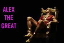 Alexander the Great on a golden throne as a symbol of narrative leadership